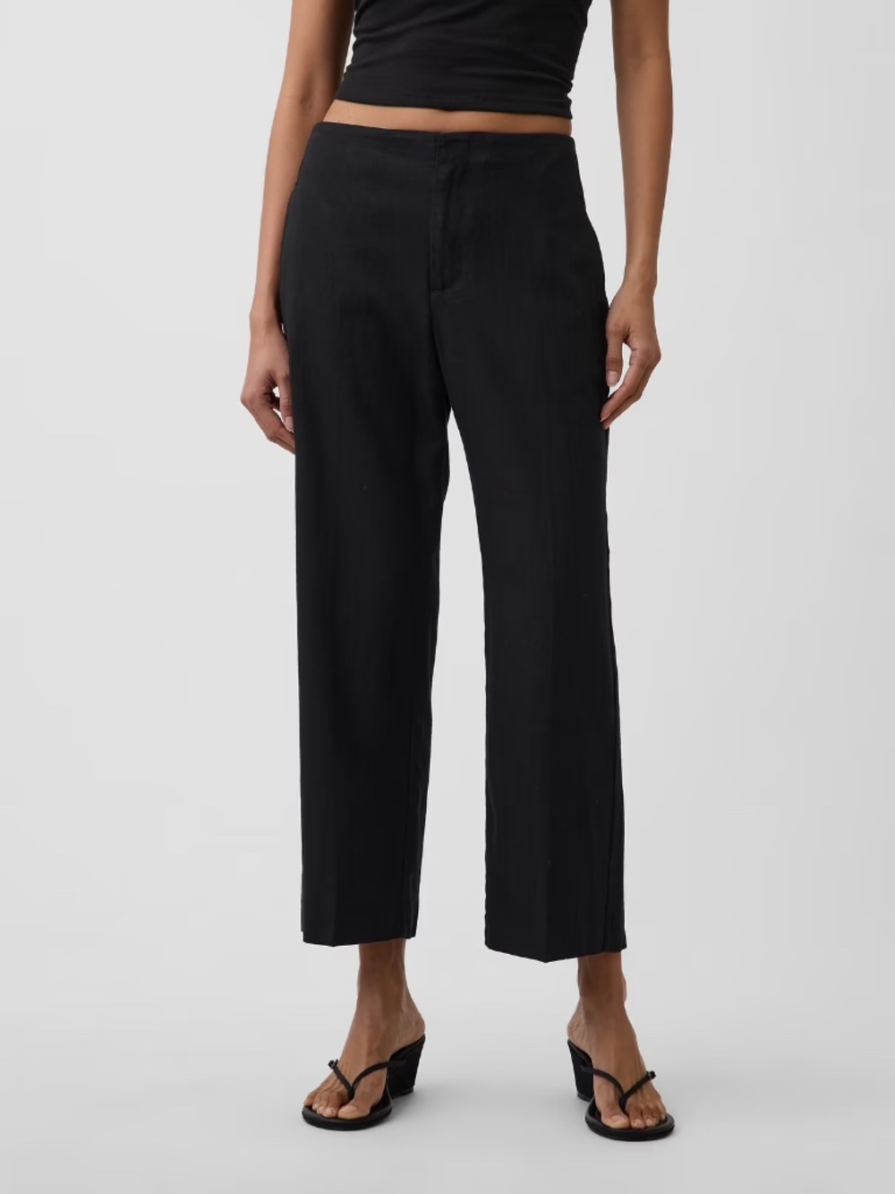 GAP Linen-blend relaxed straight ankle pants NWT